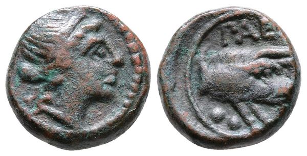 Northern Lucania, Paestum, 218-201 BC. Æ Sextans (14 mm, 2.91 g).