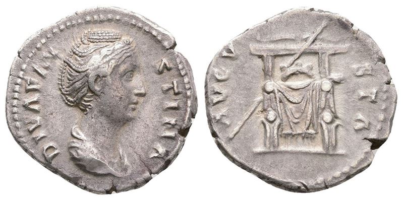 Diva Faustina Senior (died 140/1). Ar Denarius (19 MM, 3.07 G).