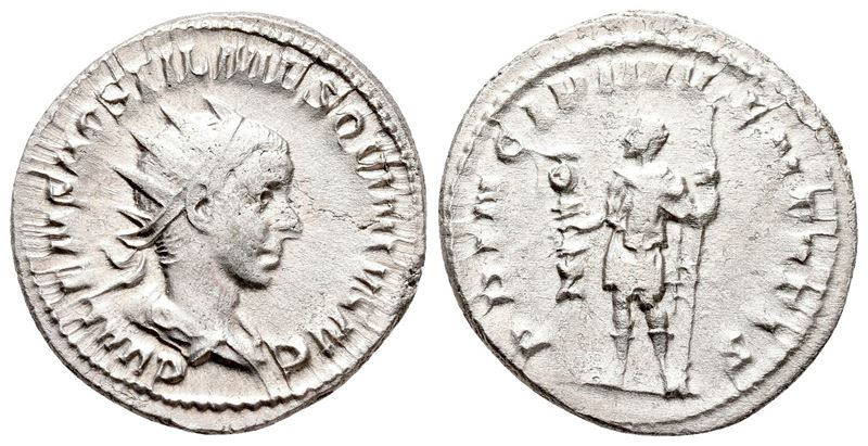 Hostilian (caesar, 250-251). Ar Antoninianus (22 MM, 4.42 G).