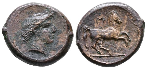 Sicily, Aitna, c. 354/3-344 BC. Replica of Æ Tetras (6.01 g).