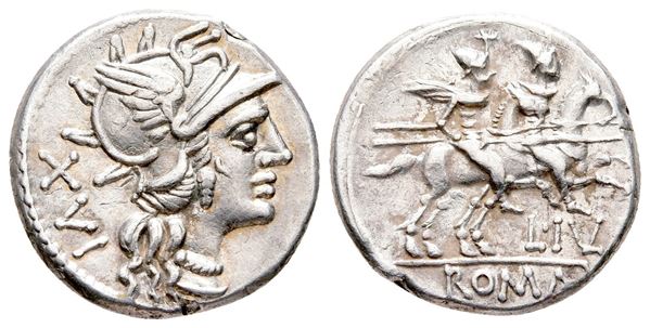 L. Julius, Rome, 141 BC. AR Denarius (19 mm, 3.75 g).