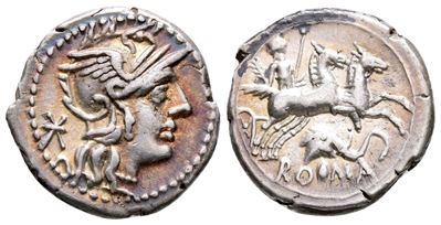 L. Caecilius Metellus Diadematus, Rome, 128 Bc. Ar Denarius (19 MM, 3.88 G).