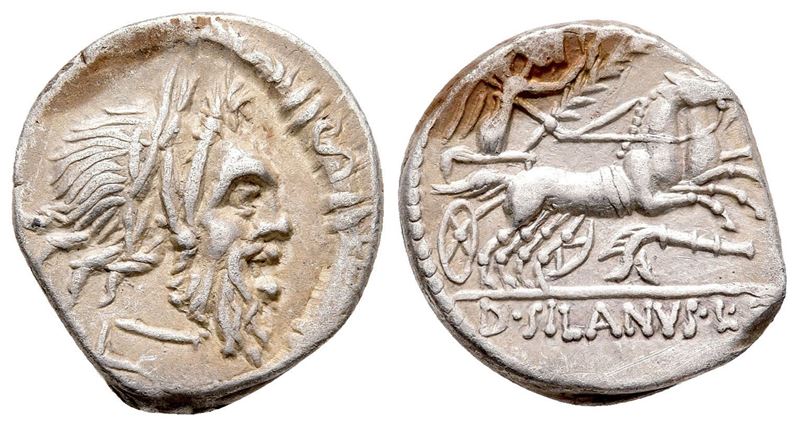 D. Silanus L.f., Rome, 91 Bc. Ar Denarius (18 MM, 3.87 G).