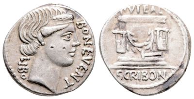 L. Scribonius Libo, Rome, 62 Bc. Ar Denarius (18 MM, 3.97 G).