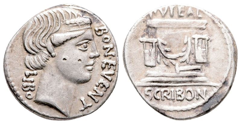 L. Scribonius Libo, Rome, 62 Bc. Ar Denarius (18 MM, 3.97 G).