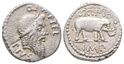 Q. Caecilius Metellus Pius Scipio, Military Mint Traveling With Scipio in Africa, 47- Spring 46 B...