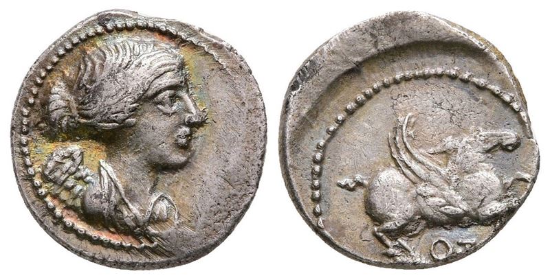 Q. Titius, Rome, 90 Bc. Ar Quinarius (14 MM, 2.11 G).