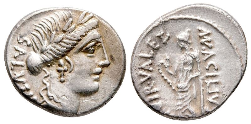 Roman Imperatorial, Man. Acilius Glabrio, Rome, 49 Bc. Ar Denarius (18 MM, 3.97 G).
