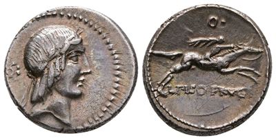 L. Calpurnius Piso Frugi, Rome, 90 Bc. Ar Denarius (19 MM, 3.95 G).