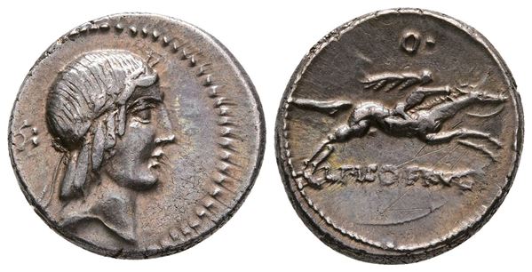 L. Calpurnius Piso Frugi, Rome, 90 BC. AR Denarius (19 mm, 3.95 g).