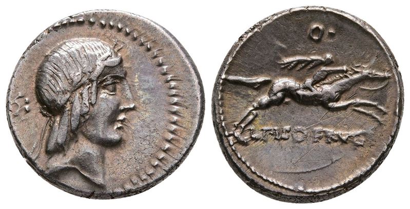 L. Calpurnius Piso Frugi, Rome, 90 Bc. Ar Denarius (19 MM, 3.95 G).
