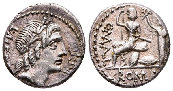 C. Malleolus, A. Albinus Sp.f., and L. Caecilius Metellus, Rome, 96 BC. AR Denarius (19 mm, 3.87 g).