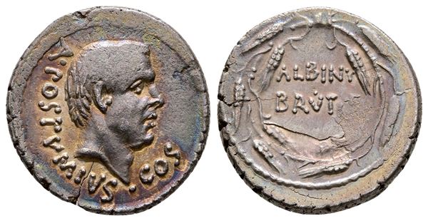 Roman Imperatorial, Albinus Bruti f., Rome, 48 BC. AR Denarius (19 mm, 3.74 g).