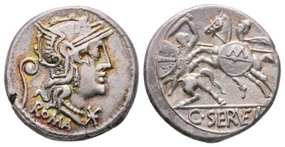 C. Servilius Vatia, Rome, 127 Bc. Ar Denarius (19 MM, 3.90 G).