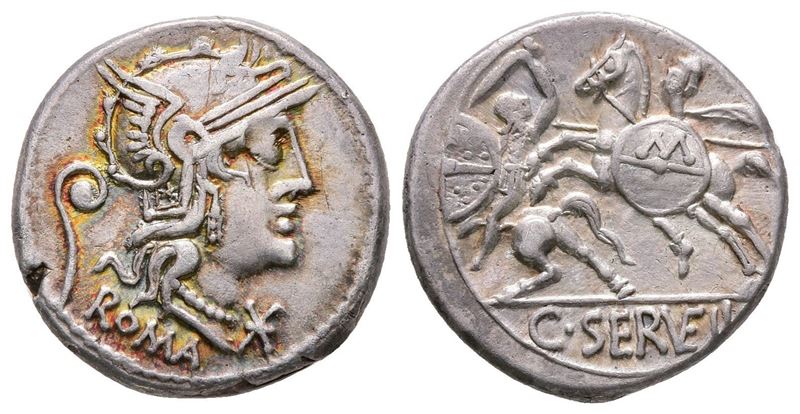 C. Servilius Vatia, Rome, 127 Bc. Ar Denarius (19 MM, 3.90 G).