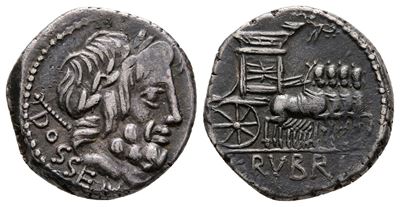 L. Rubrius Dossenus, Rome, 87 Bc. Ar Denarius (18 MM, 3.93 G).