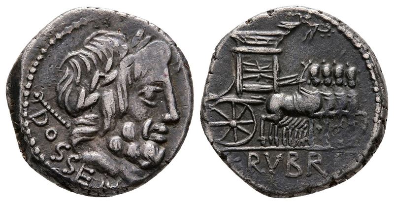 L. Rubrius Dossenus, Rome, 87 Bc. Ar Denarius (18 MM, 3.93 G).