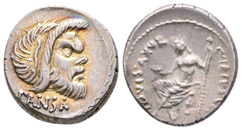 Roman Imperatorial, C. Vibius C.f. C.n. Pansa Caetronianus, Rome, 48 Bc. Ar Denarius (18 MM, 3.93...