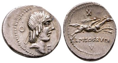 L. Calpurnius Piso Frugi, Rome, 90 Bc. Ar Denarius (20 MM, 3.87 G).
