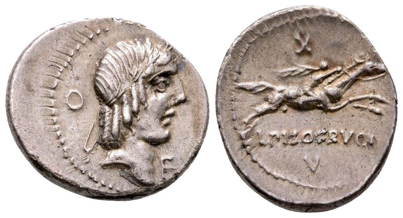 L. Calpurnius Piso Frugi, Rome, 90 Bc. Ar Denarius (20 MM, 3.87 G).