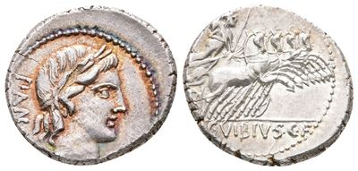 C. Vibius C.f. Pansa, Rome 90 Bc. Ar Denarius (20 MM, 3.89 G).