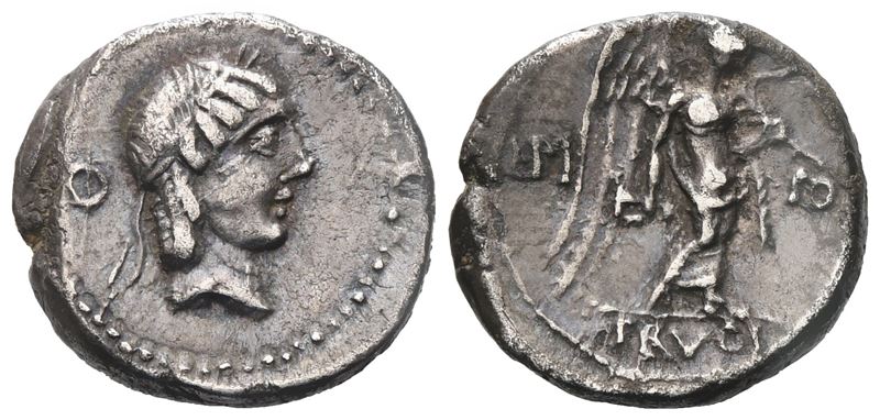 L. Calpurnius Piso Frugi, Quinarius, 90 BC; AR (2,22 g; 14 mm; 6 h)