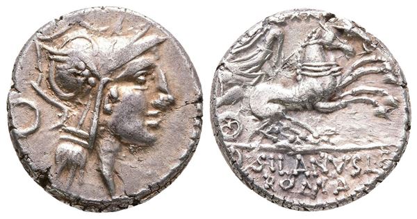 D. Silanus L.f., Rome, 91 BC. AR Denarius (18 mm, 3.95 g).