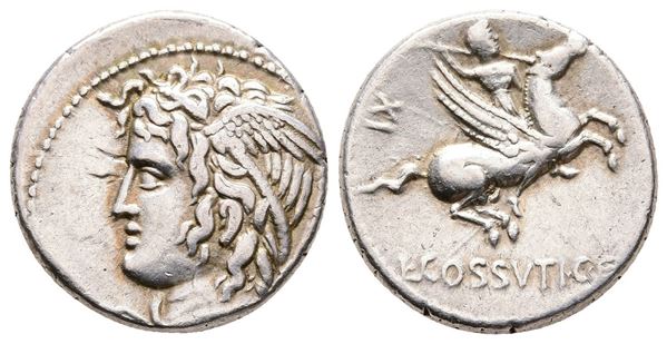 L. Cossutius C.f. Sabula, Rome, 72 BC. AR Denarius (18 mm, 3.75 g).