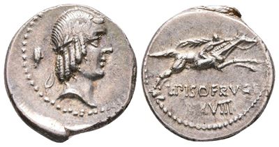 L. Calpurnius Piso Frugi, Rome, 90 Bc. Ar Denarius (19 MM, 3.79 G).