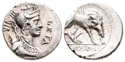 C. Hosidius C.f. Geta, Rome, 64 Bc. Ar Denarius (18 MM, 3.98 G).