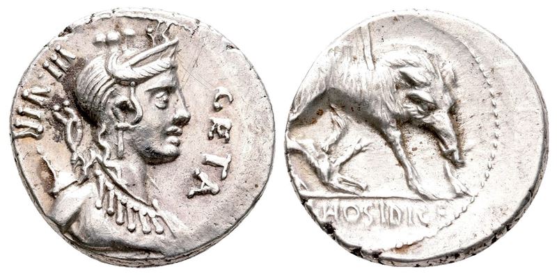 C. Hosidius C.f. Geta, Rome, 64 Bc. Ar Denarius (18 MM, 3.98 G).