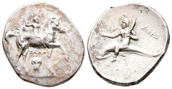 Southern Apulia, Tarentum, c. 280-272 BC. AR Nomos (23 mm, 6.58 g).  - Auction Greek, Roman and Byzantine Coins	 - Bertolami Fine Art - Prague