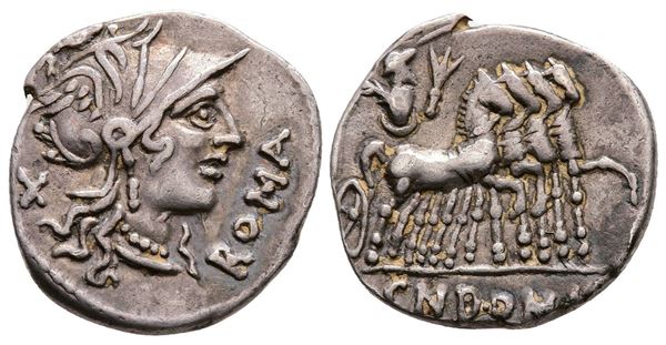 Cn. Domitius Ahenobarbus, Rome, 116-115 BC. AR Denarius (20 mm, 3.93 g).