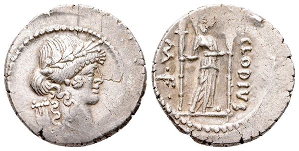 Roman Imperatorial, P. Clodius M.f. Turrinus, Rome, 42 BC. AR Denarius (20 mm, 3.88 g).