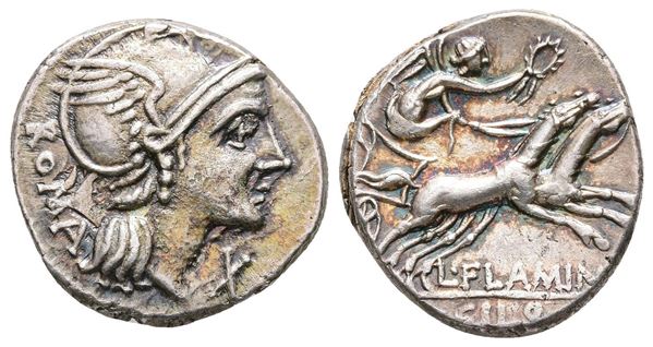 L. Flaminius Chilo, Rome, 109-108 BC. AR Denarius (18 mm, 3.97 g).
