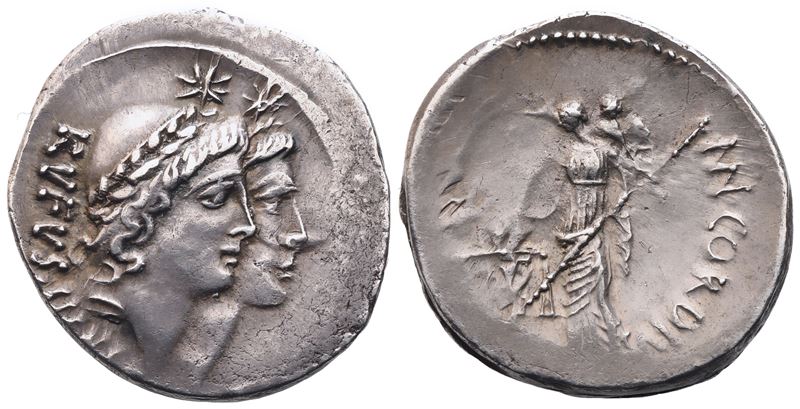 Mn. Cordius Rufus, Denarius, 46 Bc; Ar (3,37 G; 20 MM; 3 H)