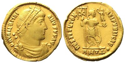 Valentinian i (364-375), Solidus, Antiochia, Ad 364-367; Av (g 4,36; MM 20,7)