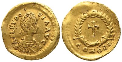 Aelia Eudocia, Tremissis Struck Under Theodosius II, Constantinopolis, Ad 444; Av (1,45 G; 13,5 M...