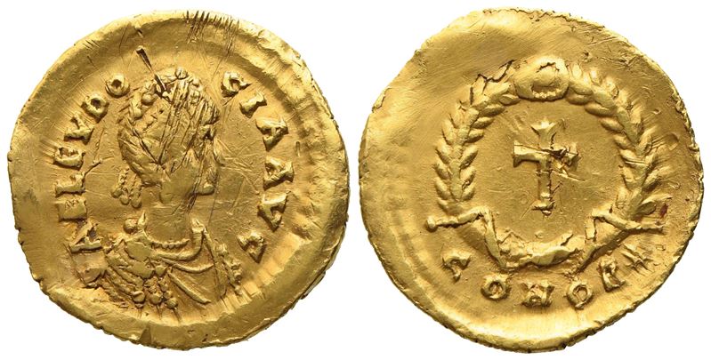 Aelia Eudocia, Tremissis Struck Under Theodosius II, Constantinopolis, Ad 444; Av (1,45 G; 13,5 M...