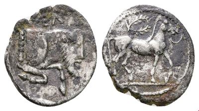 Sicily, Gela, C. 465-450 Bc. Ar Litra (11mm, 0.68g).near Vf