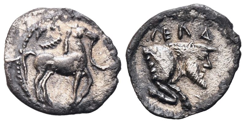 Sicily, Gela, Litra, 465-450 Bc; Ar (0,55 G; 11,7 MM; 6 H)
