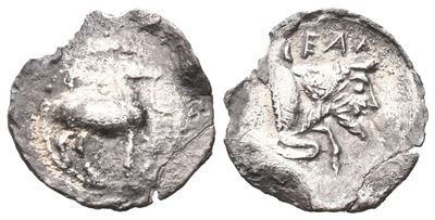 Sicily, Gela, C. 465-450 Bc. Ar Litra (13 MM, 0.48 G).