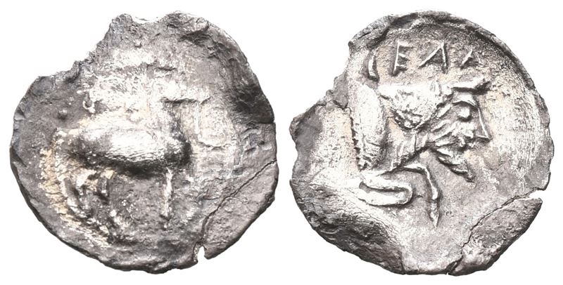 Sicily, Gela, C. 465-450 Bc. Ar Litra (13 MM, 0.48 G).
