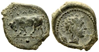 Sicily, Gela (C. 420-405 Bc), Onkia; Æ (1,20 G; 14 MM)