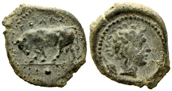 Sicily, Gela (c. 420-405 BC), Onkia; Æ (1,20 g; 14 mm)