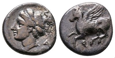 Corinth, C. 350-300 Bc. Ar Drachm (13mm, 2.43g).