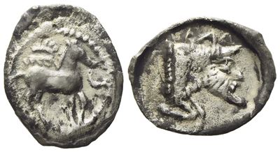 Sicily, Gela (C. 465-450 Bc), Litra; Ar (0,65 G; 13,3 MM)