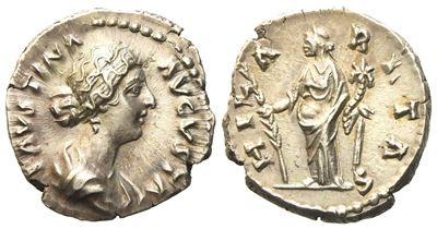 Faustina II, Denarius Struck Under Marcus Aurelius, Rome, Ad 161-164; Ar (g 3,21; MM 18,9)