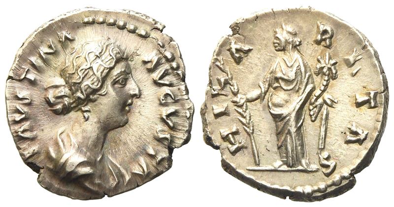 Faustina II, Denarius Struck Under Marcus Aurelius, Rome, Ad 161-164; Ar (g 3,21; MM 18,9)