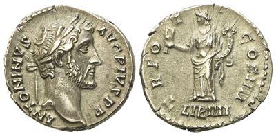 Antoninus Pius (138-161), Denarius, Rome, Ad 145-161; Ar (g 3,55; MM 17,6)